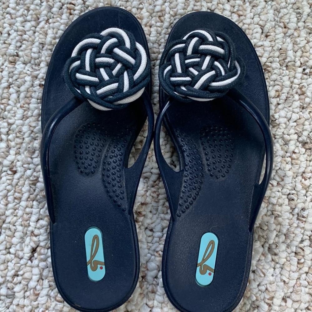 OKA b. Blue and white sandals size small